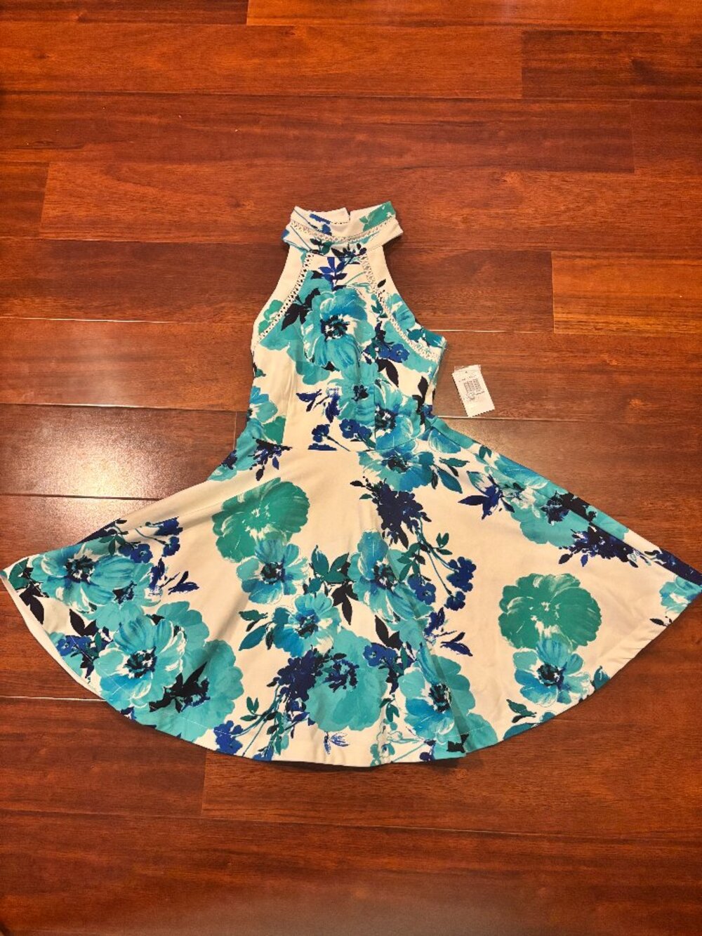 Floral Halter Fit & Flare Dress